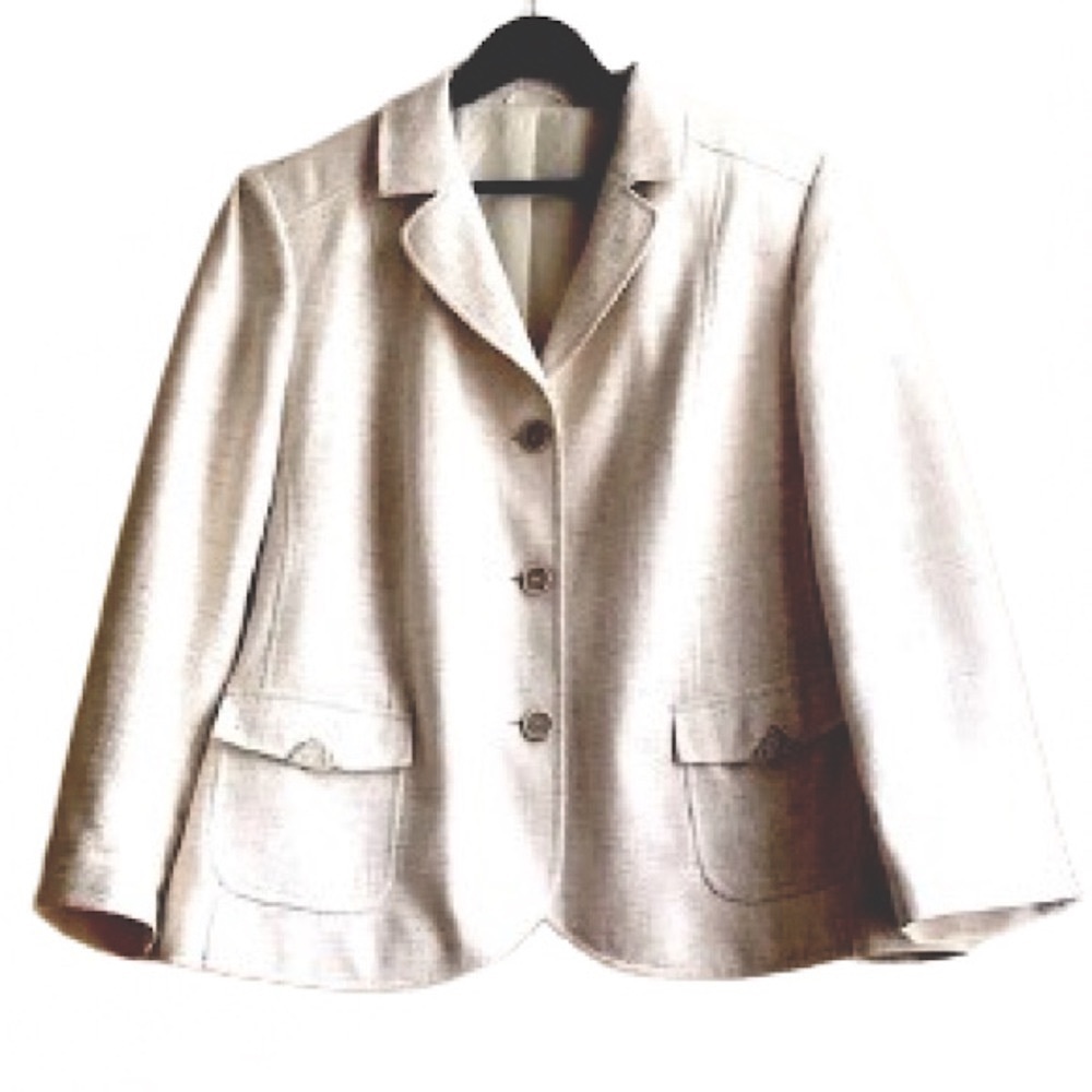 C&A PLUS SIZE Fully lined Linen Creme Blazer, SIZE 24